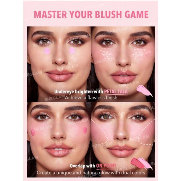 SHEGLAM Liquid Blush “On Point” | Hot Berry Pink | Matte Gel-Cream Formula - Picture 3 of 11